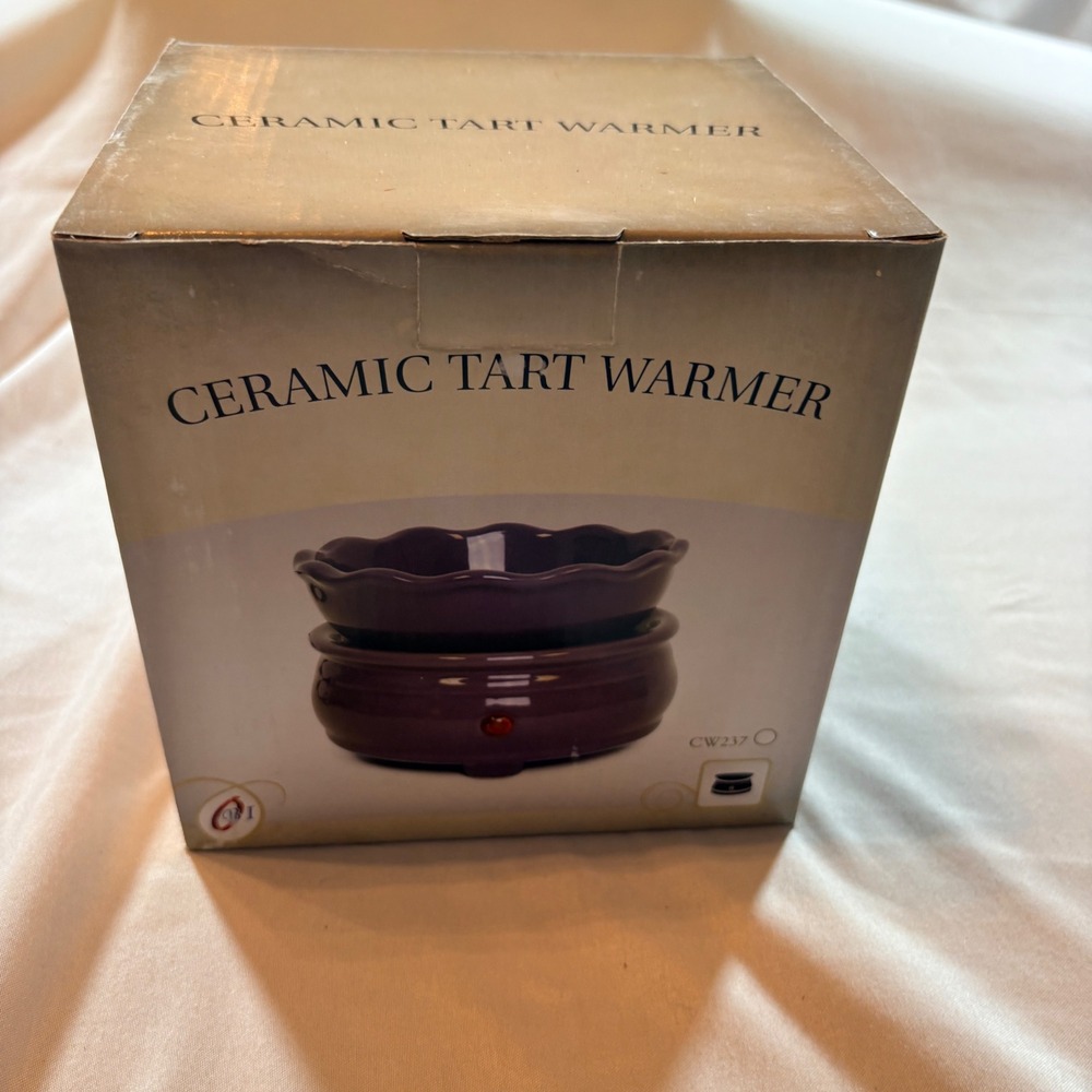 CBI Ceramic Tart Warmer Electric Wax Melt Burner Forest Green Scalloped CW224